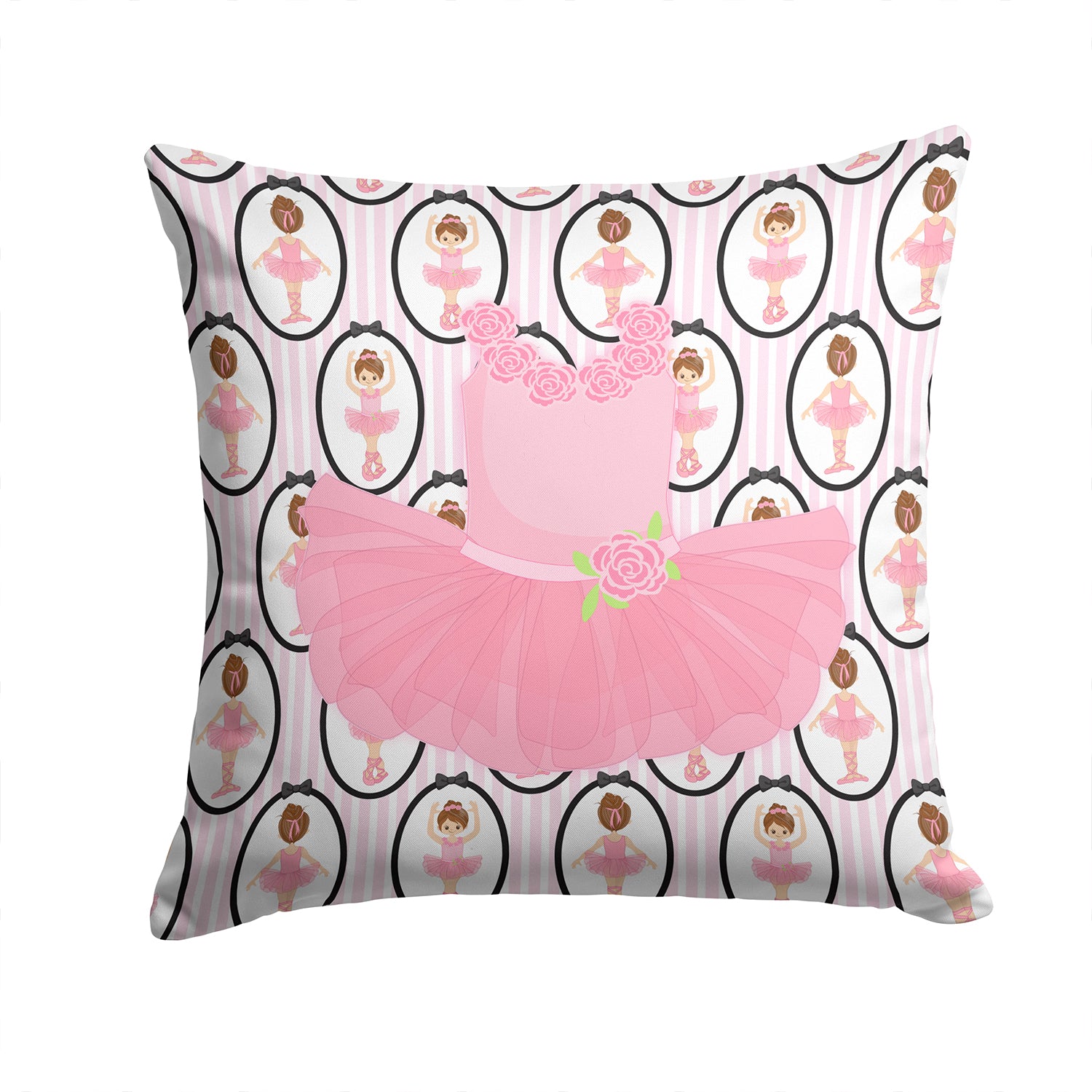 Ballerina Pink Tutu Fabric Decorative Pillow BB5153PW1414 - the-store.com