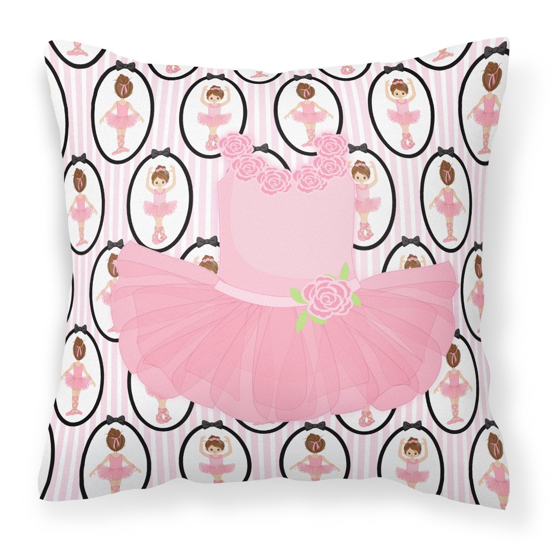 Ballerina Pink Tutu Fabric Decorative Pillow BB5153PW1818 by Caroline's Treasures