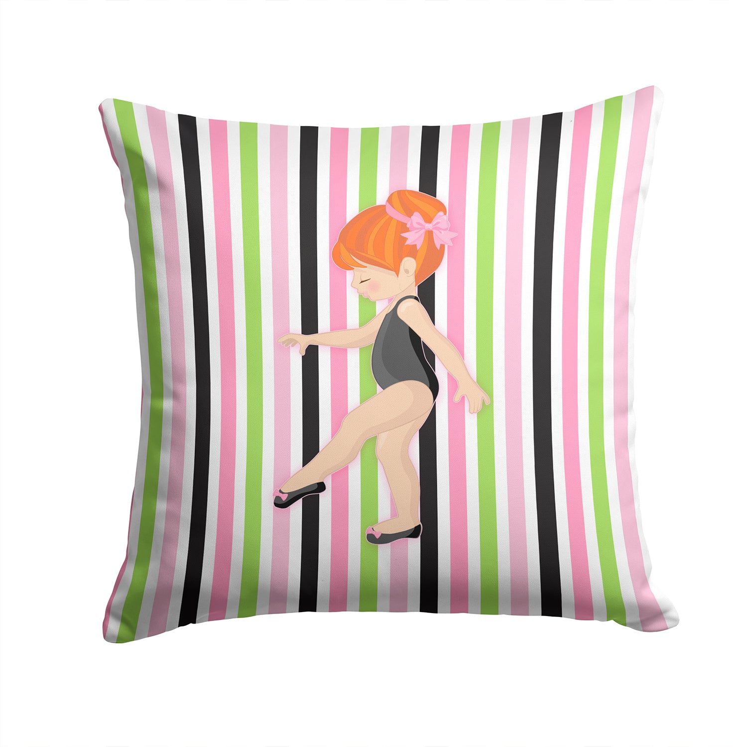 Ballerina Red Head Point Fabric Decorative Pillow BB5161PW1414 - the-store.com