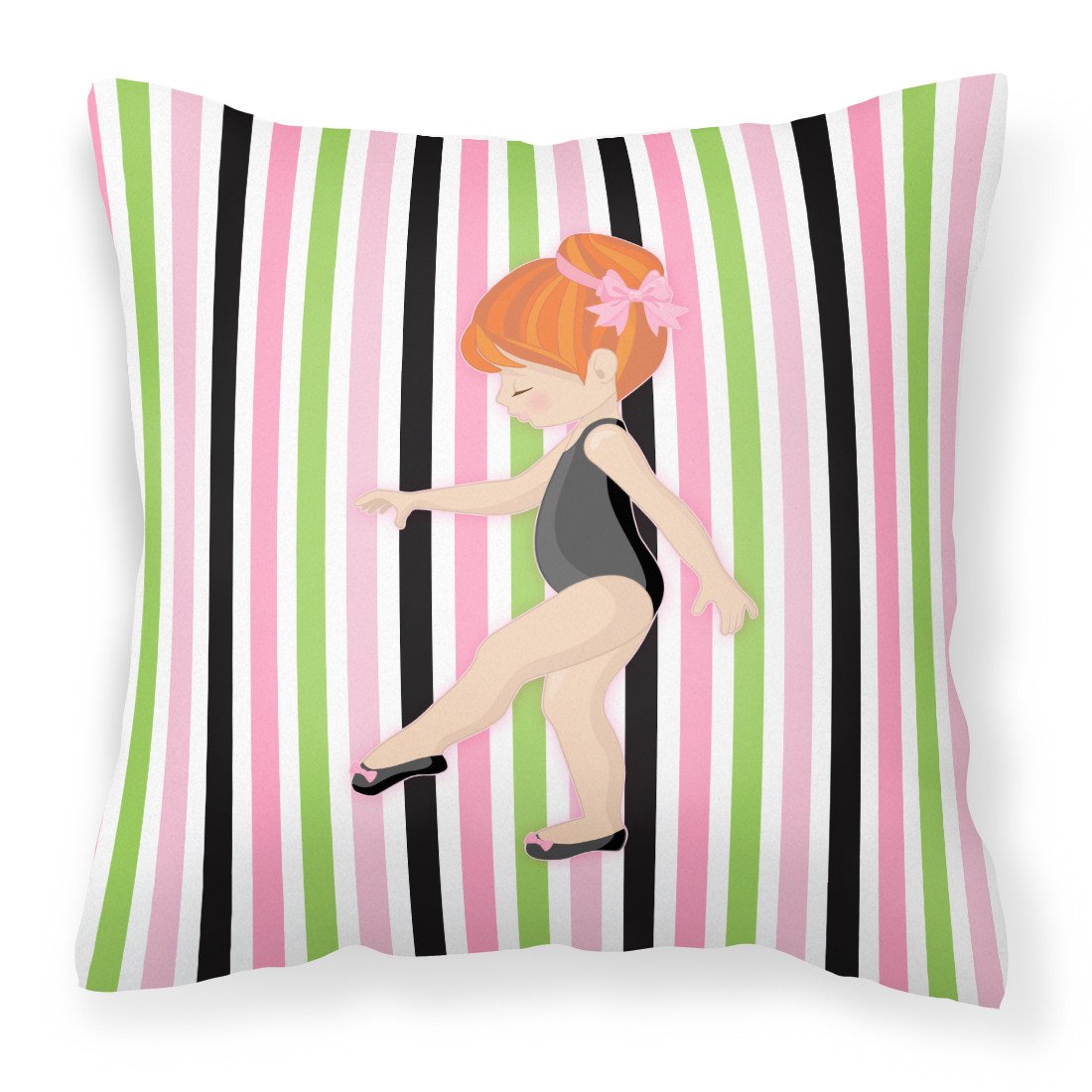 Ballerina Red Head Point Fabric Decorative Pillow BB5161PW1818 by Caroline's Treasures