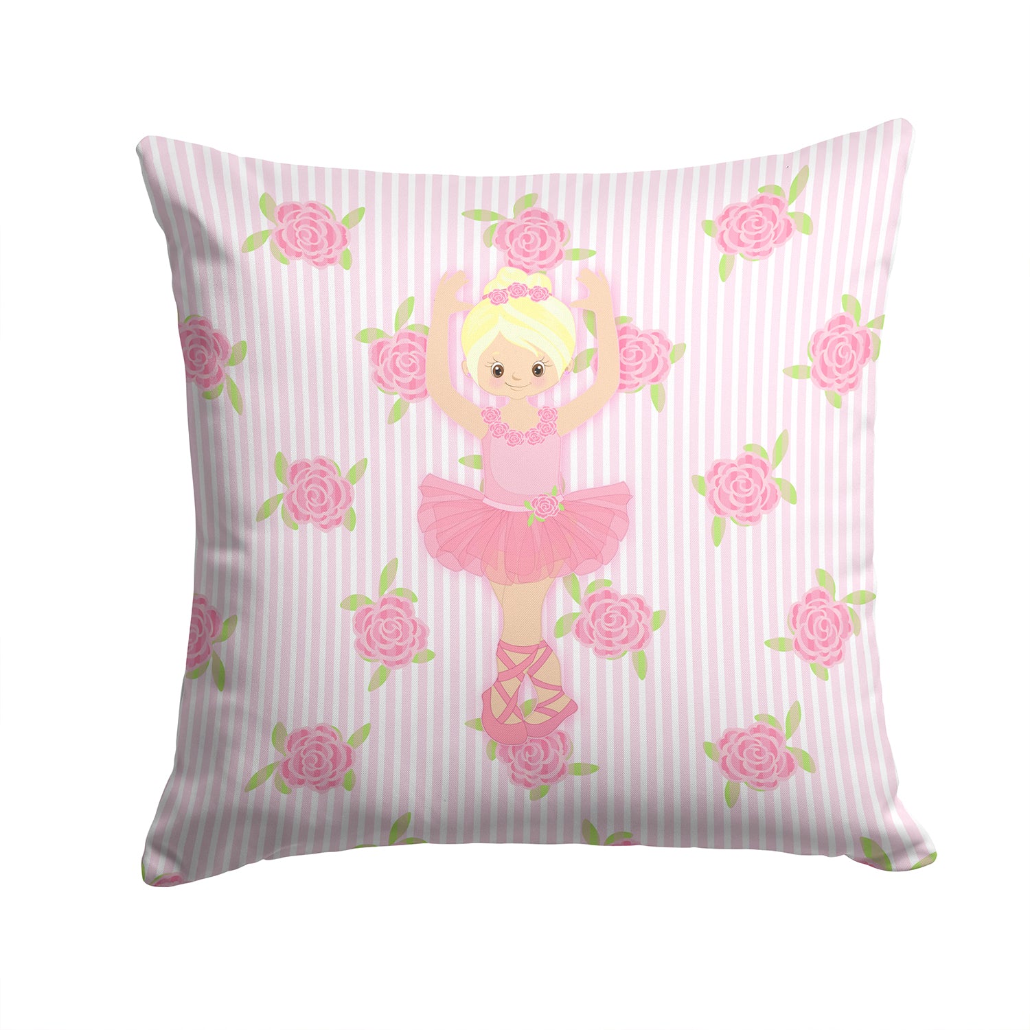 Ballerina Blonde Front Pose Fabric Decorative Pillow BB5164PW1414 - the-store.com
