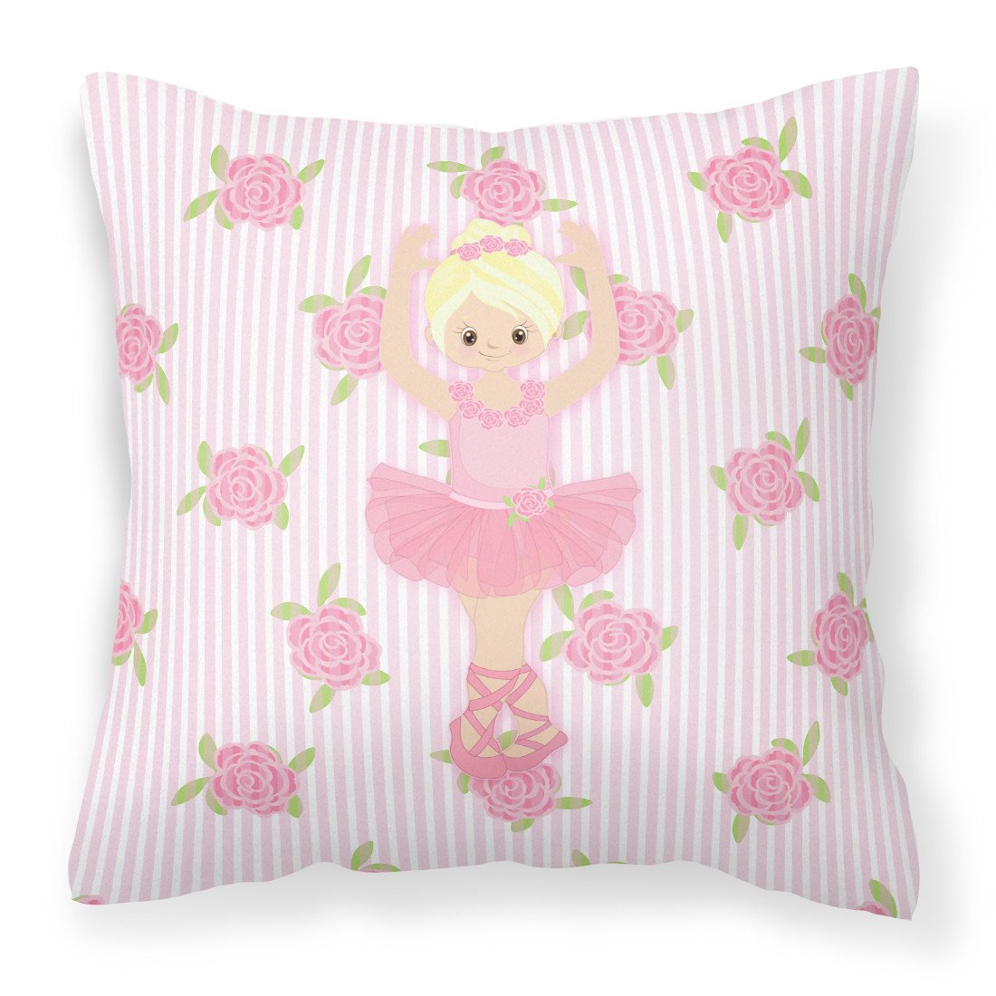 Ballerina Blonde Front Pose Fabric Decorative Pillow BB5164PW1818 by Caroline's Treasures