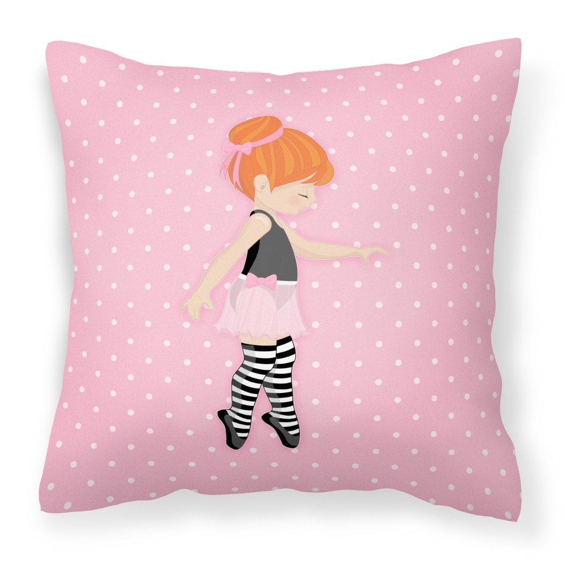 Ballerina Red Head Releve Fabric Decorative Pillow BB5168PW1818 by Caroline's Treasures