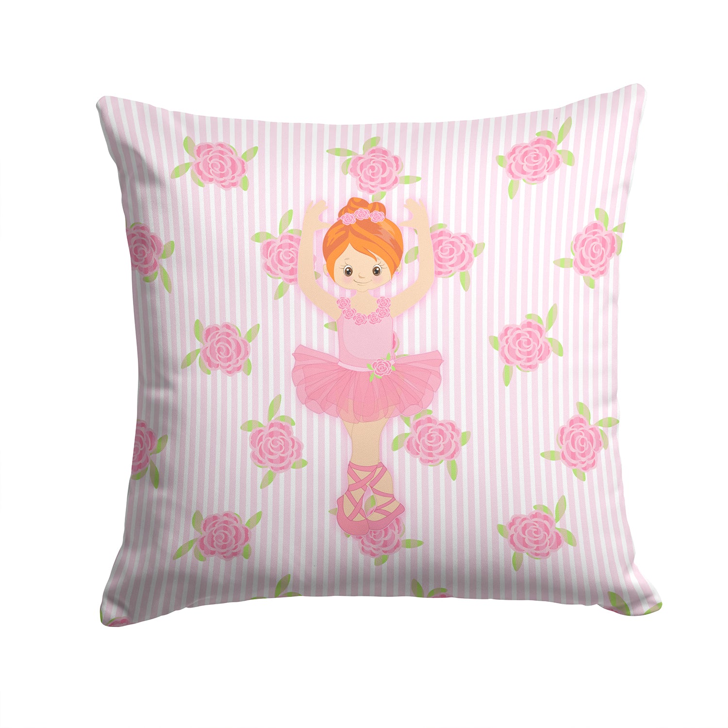 Ballerina Red Front Pose Fabric Decorative Pillow BB5169PW1414 - the-store.com