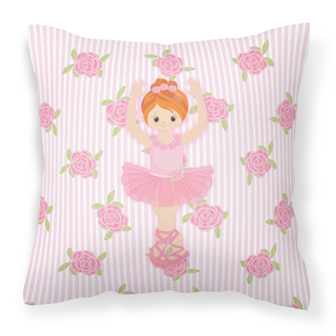 Ballerina Red Front Pose Fabric Decorative Pillow BB5169PW1818 by Caroline's Treasures