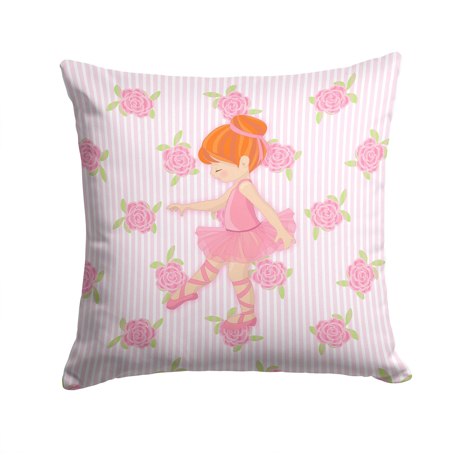 Ballerina Red Head Point Fabric Decorative Pillow BB5170PW1414 - the-store.com