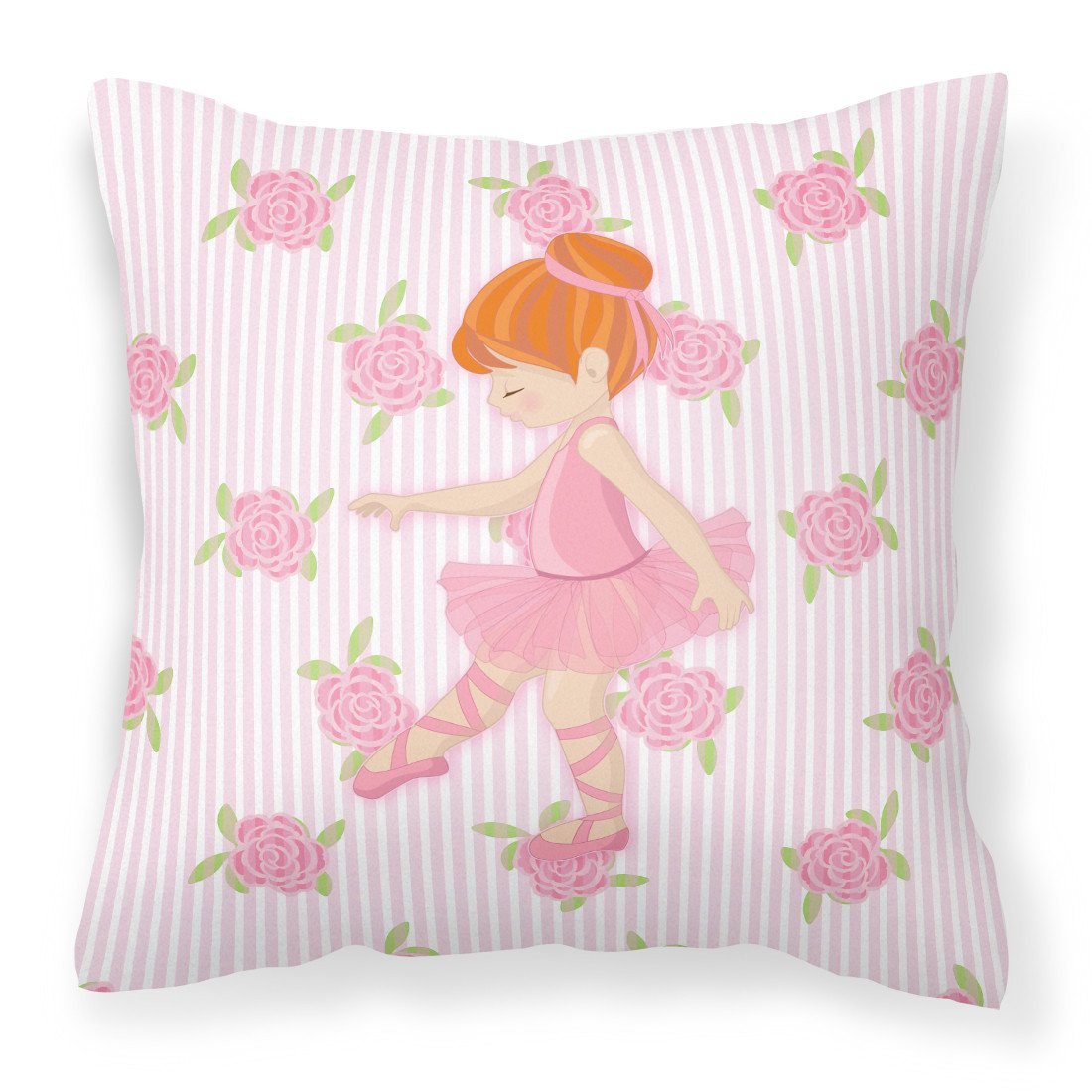 Ballerina Red Head Point Fabric Decorative Pillow BB5170PW1818 by Caroline&#39;s Treasures