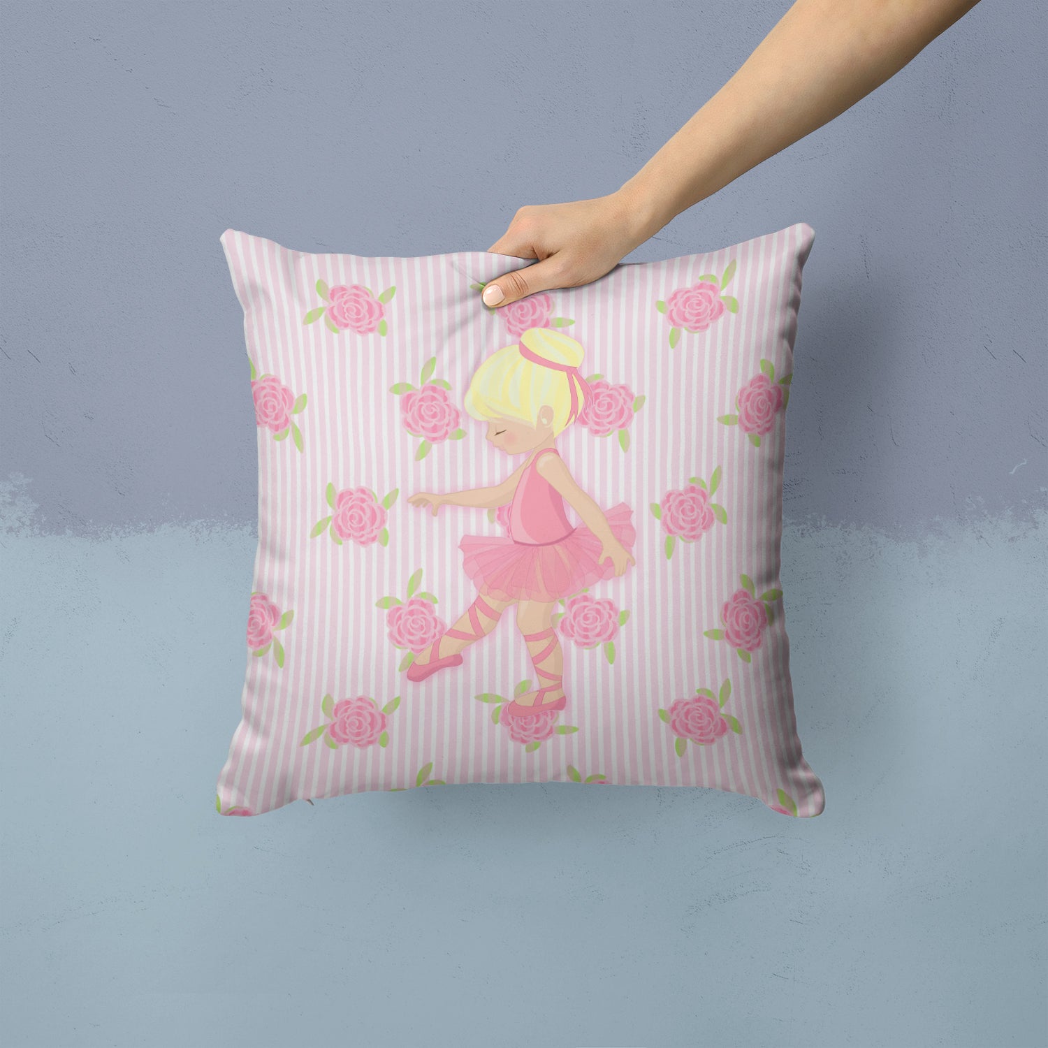 Ballerina Blonde Point Fabric Decorative Pillow BB5171PW1414 - the-store.com