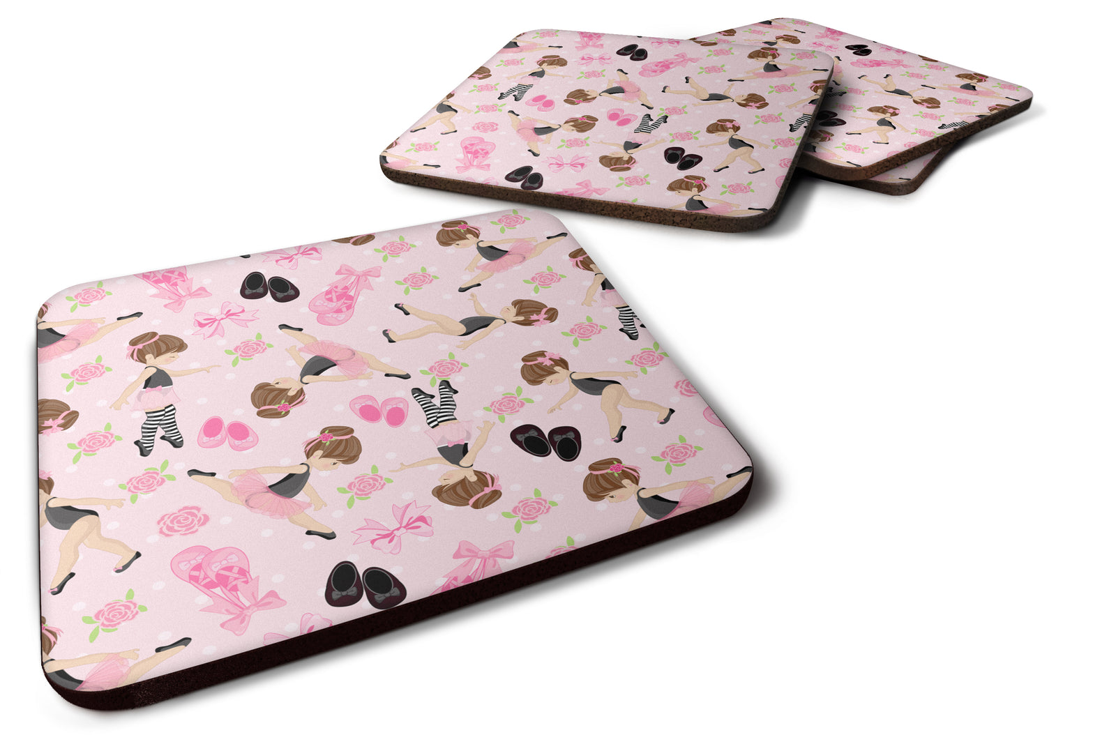 Ballerinas and Roses Foam Coaster Set of 4 BB5172FC - the-store.com