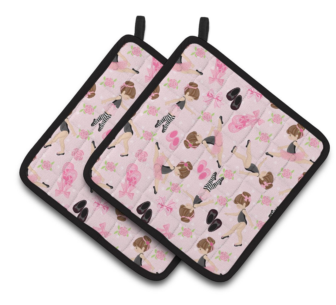 Ballerinas and Roses Pair of Pot Holders BB5172PTHD by Caroline's Treasures