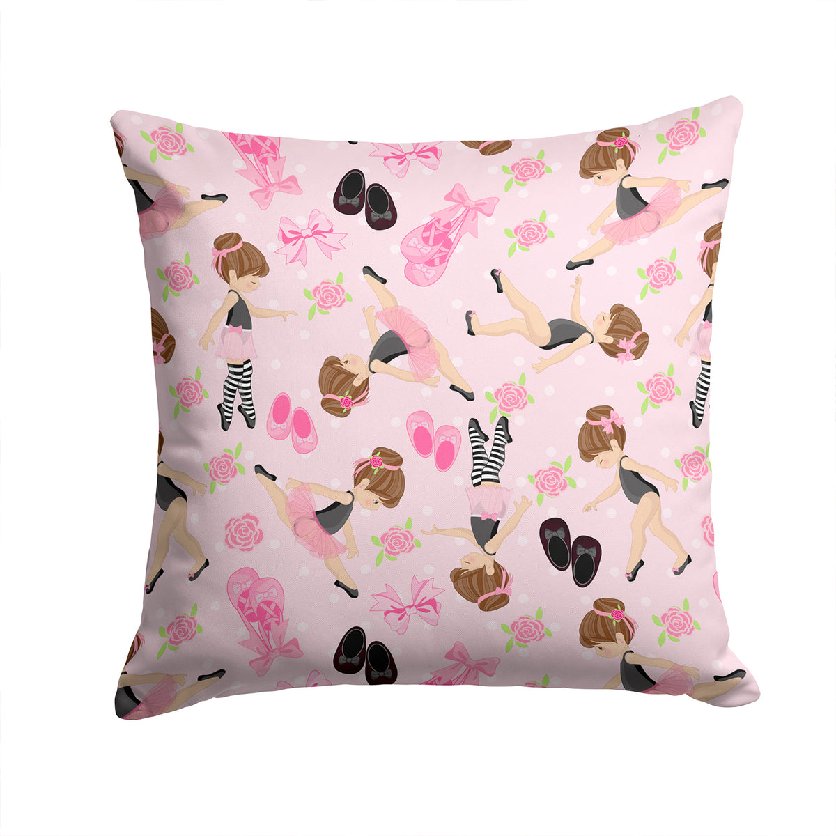 Ballerinas and Roses Fabric Decorative Pillow BB5172PW1414 - the-store.com