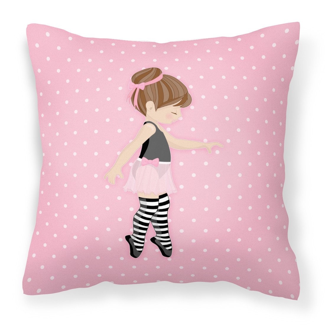 Ballerina Brunette Releve Fabric Decorative Pillow BB5175PW1818 by Caroline&#39;s Treasures