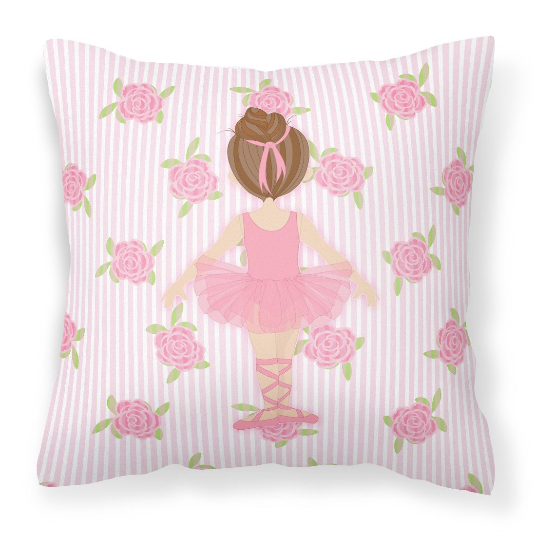 Ballerina Brunette Back Pose Fabric Decorative Pillow BB5176PW1818 by Caroline&#39;s Treasures