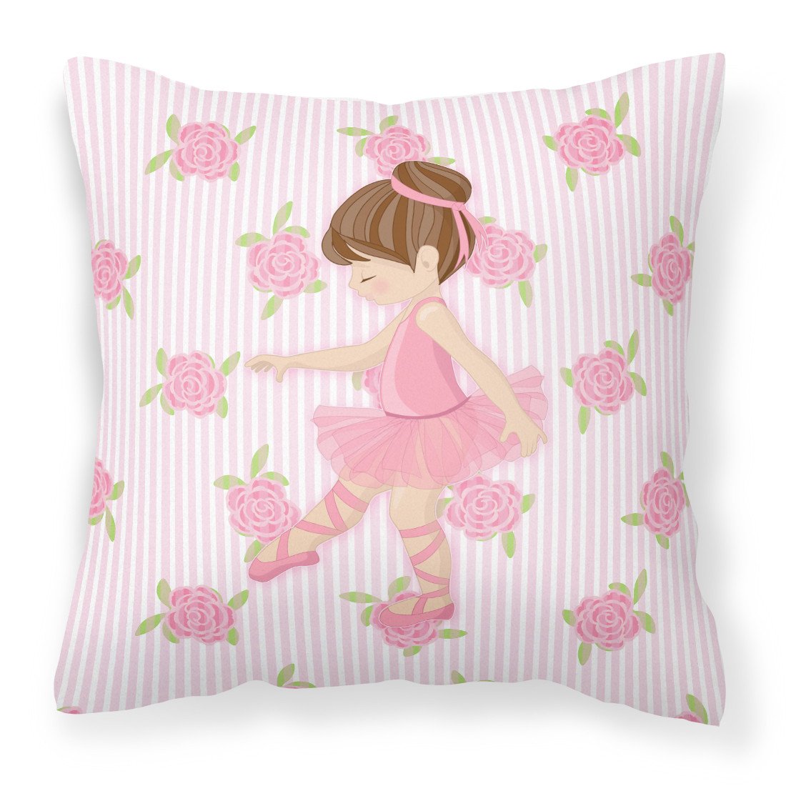 Ballerina Brunette Point Fabric Decorative Pillow BB5177PW1818 by Caroline&#39;s Treasures