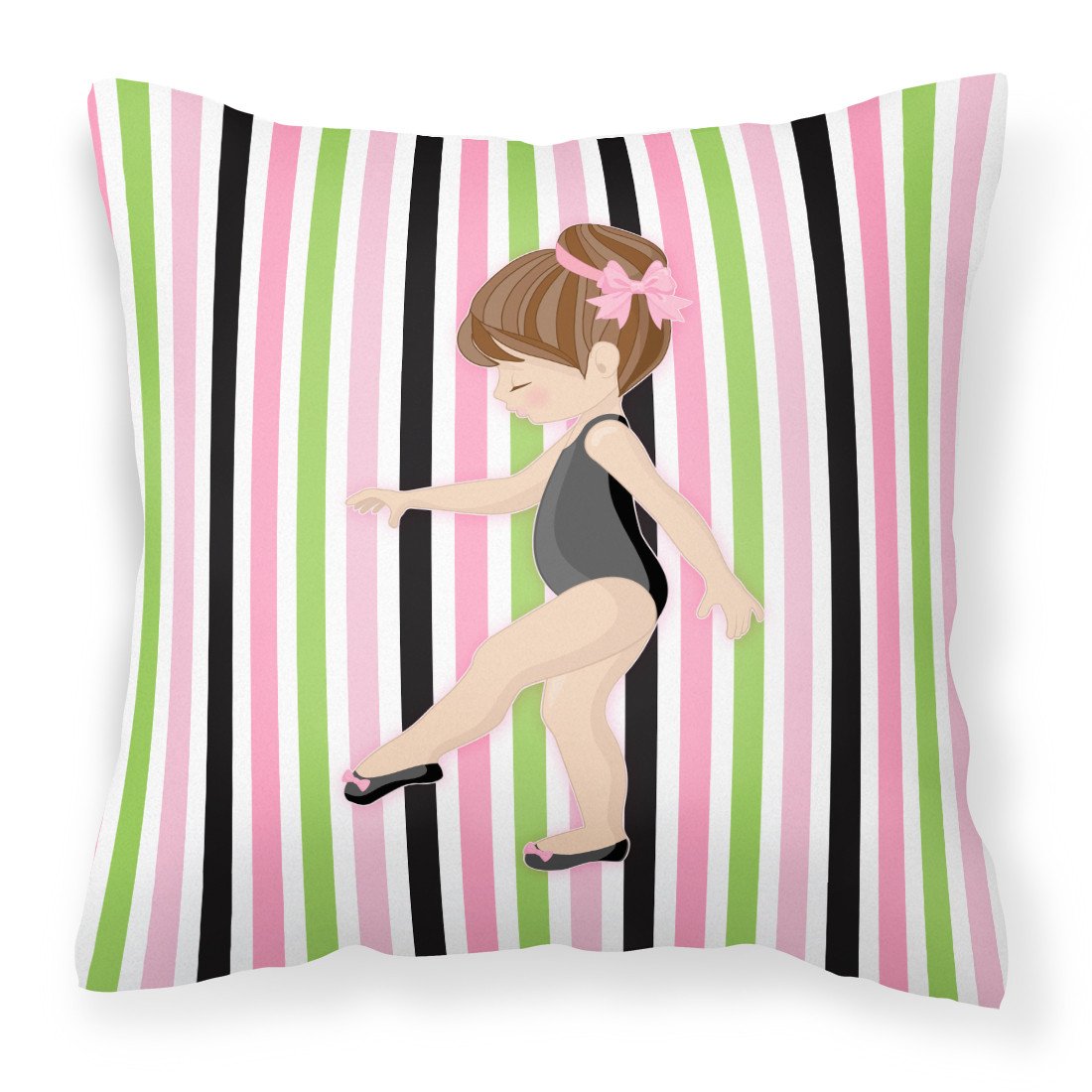 Ballerina Brunette Point Fabric Decorative Pillow BB5178PW1818 by Caroline&#39;s Treasures