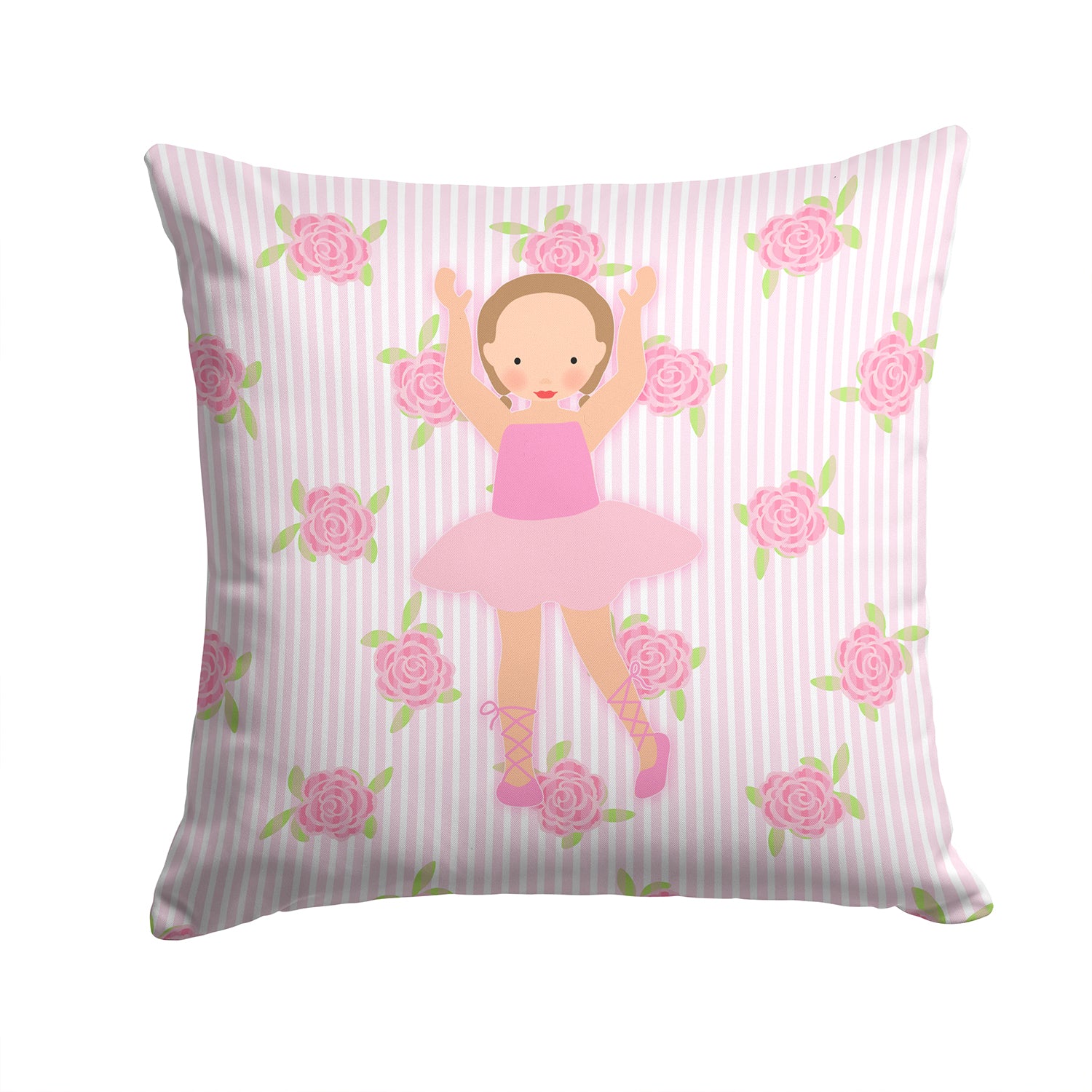Ballerina Brown Hair Ponytails Fabric Decorative Pillow BB5189PW1414 - the-store.com