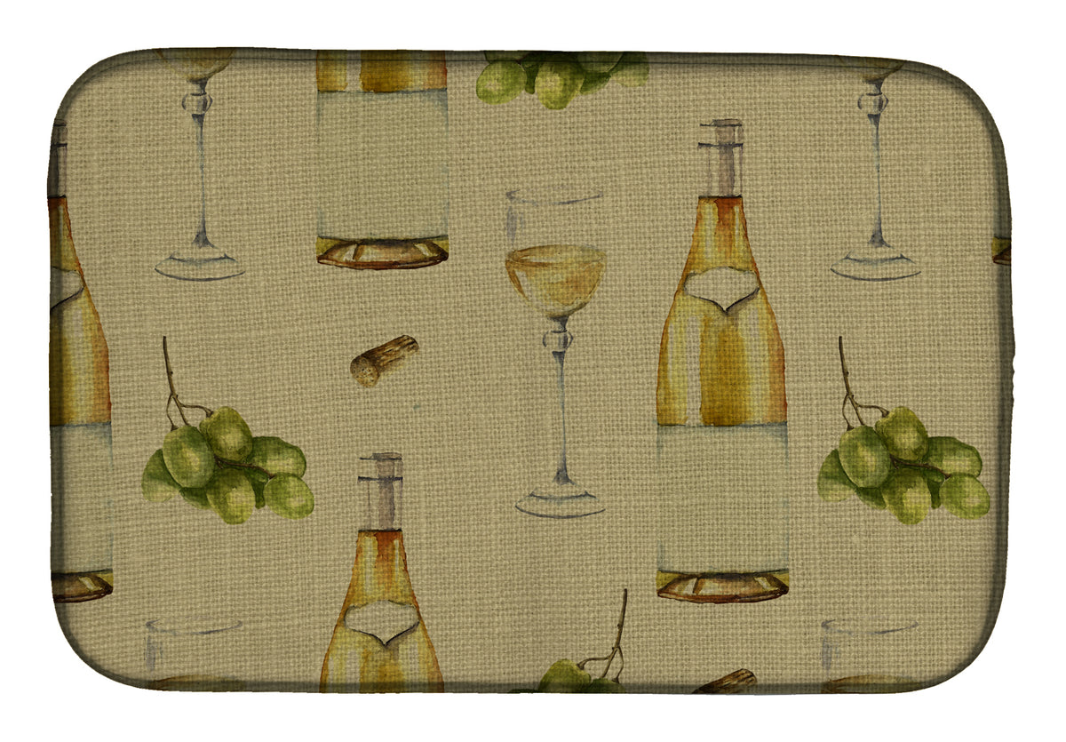 White Wine on Linen Dish Drying Mat BB5194DDM  the-store.com.