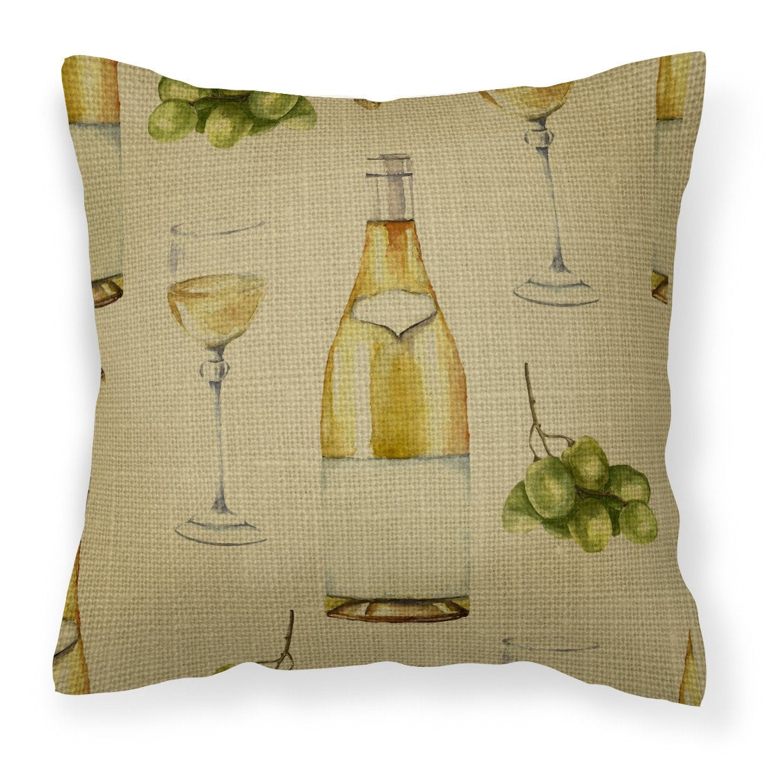 White Wine on Linen Fabric Decorative Pillow BB5194PW1818 by Caroline&#39;s Treasures