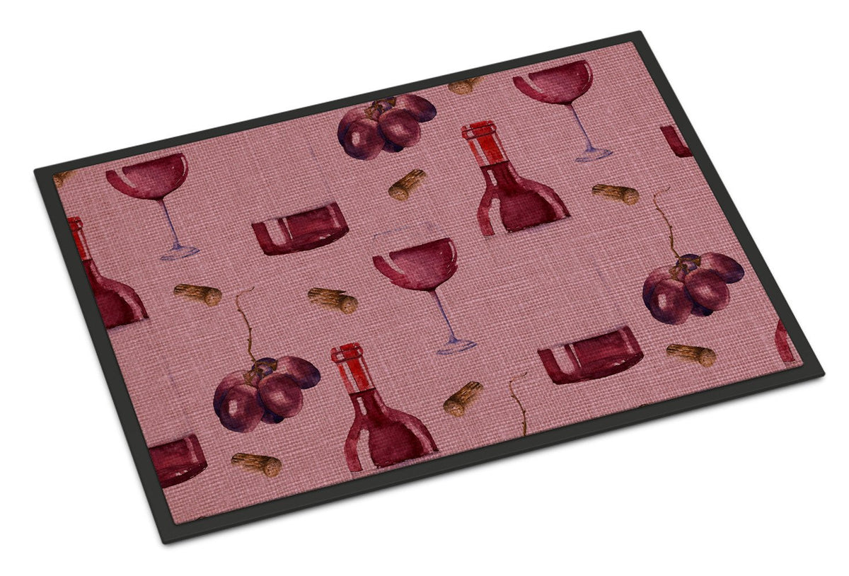 Red Wine on Linen Indoor or Outdoor Mat 24x36 BB5195JMAT by Caroline&#39;s Treasures