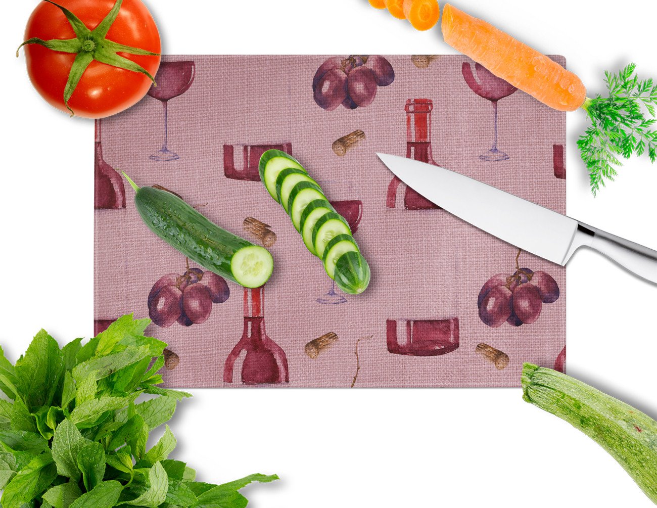Red Wine on Linen Glass Cutting Board Large BB5195LCB by Caroline's Treasures