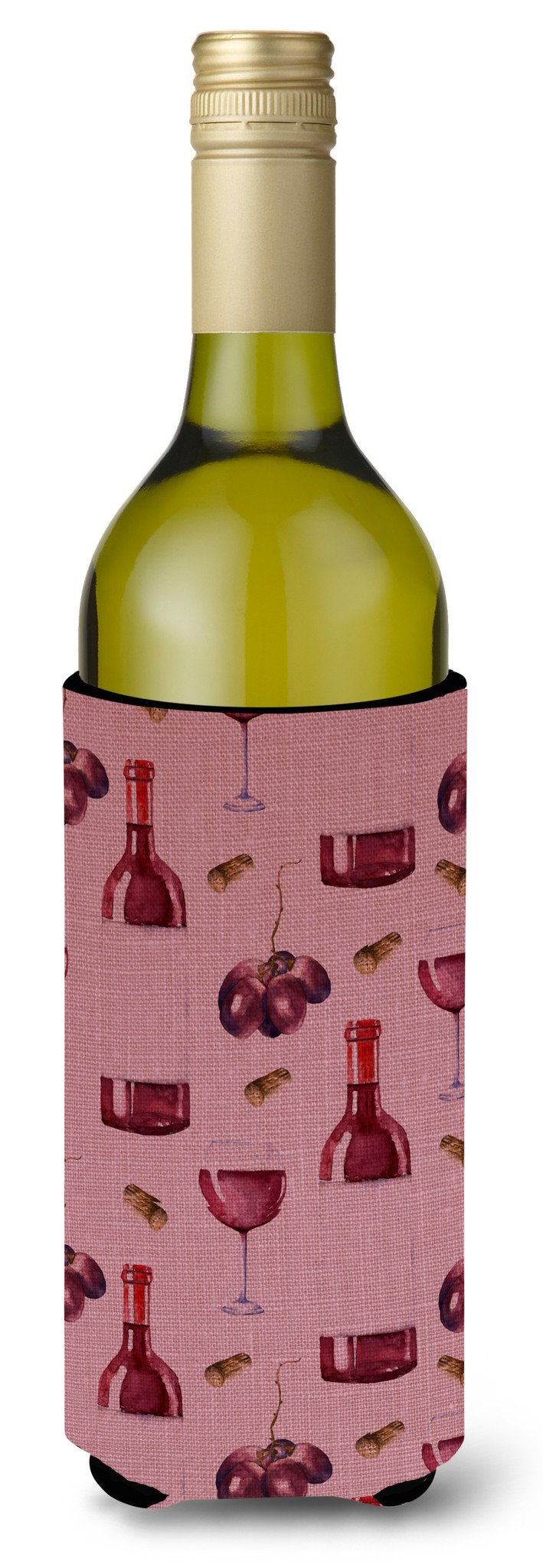 Red Wine on Linen Wine Bottle Beverge Insulator Hugger BB5195LITERK by Caroline&#39;s Treasures