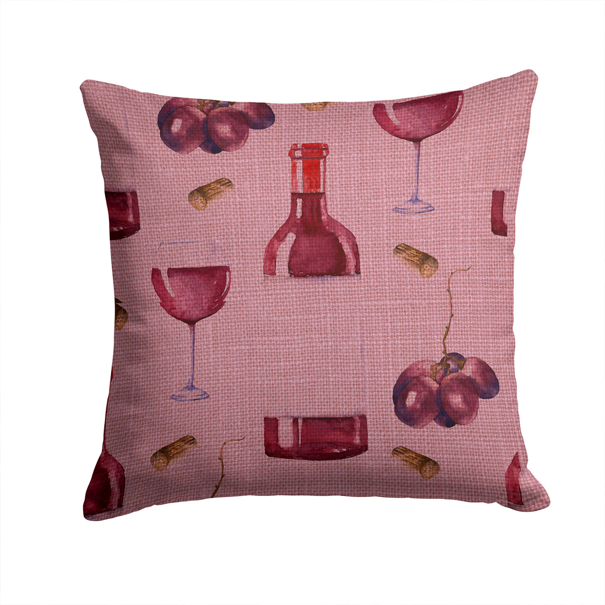 Red Wine on Linen Fabric Decorative Pillow BB5195PW1414 - the-store.com