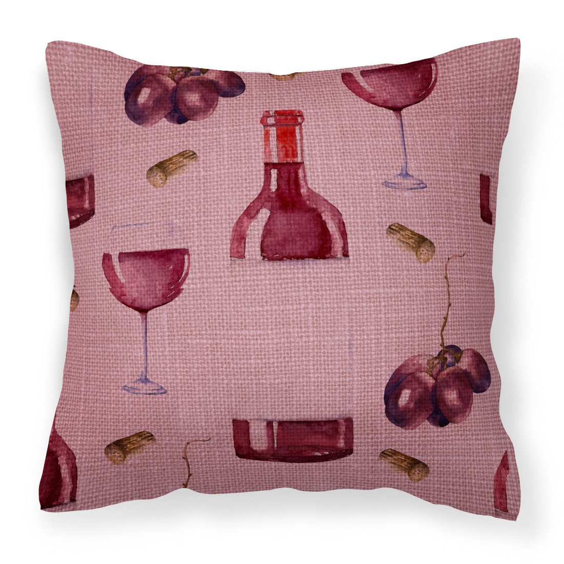 Red Wine on Linen Fabric Decorative Pillow BB5195PW1818 by Caroline&#39;s Treasures