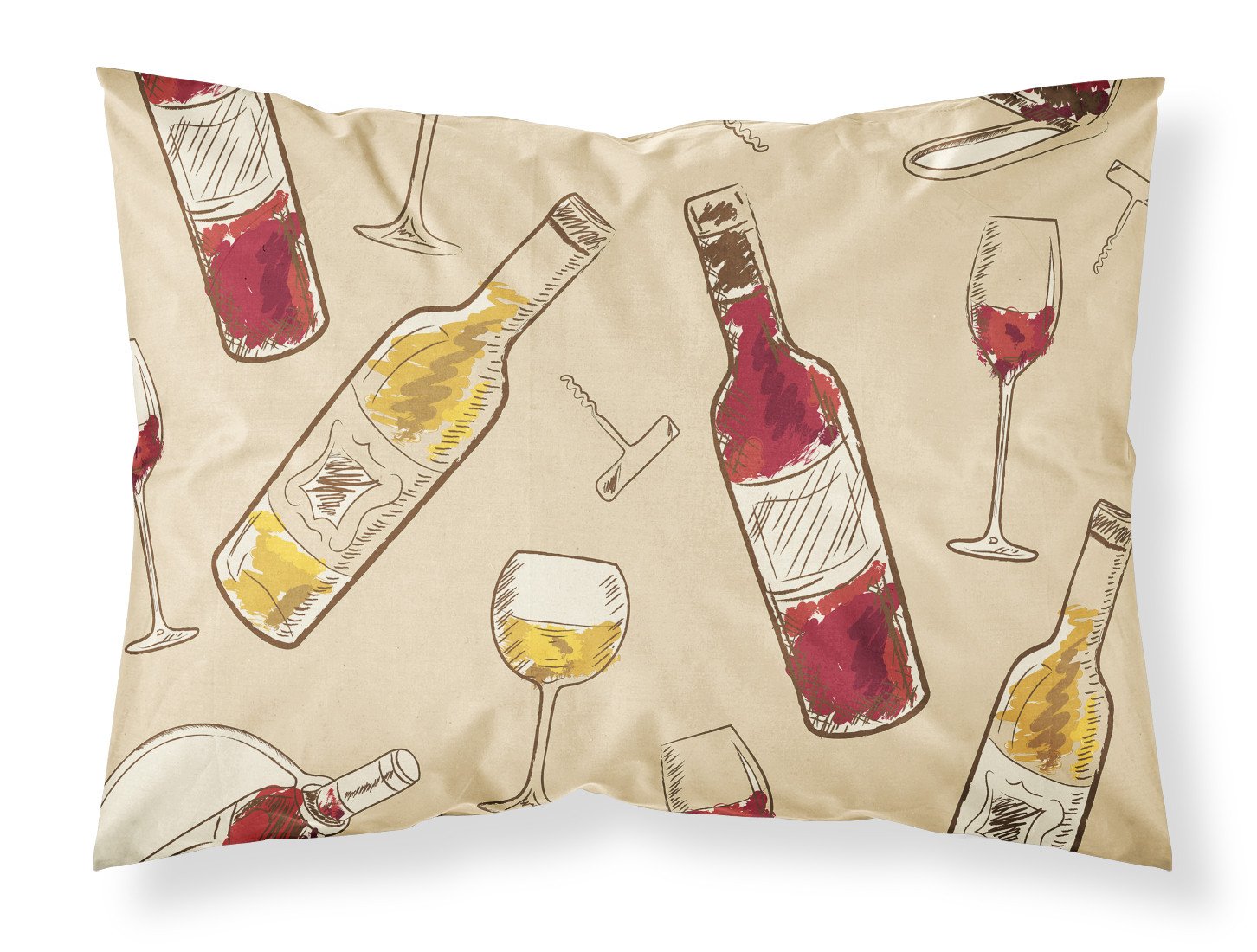 Red and White Wine Fabric Standard Pillowcase BB5196PILLOWCASE by Caroline's Treasures