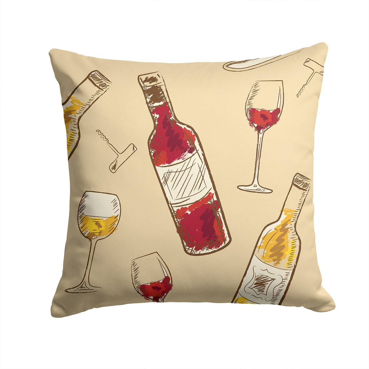 Red and White Wine Fabric Decorative Pillow BB5196PW1414 - the-store.com