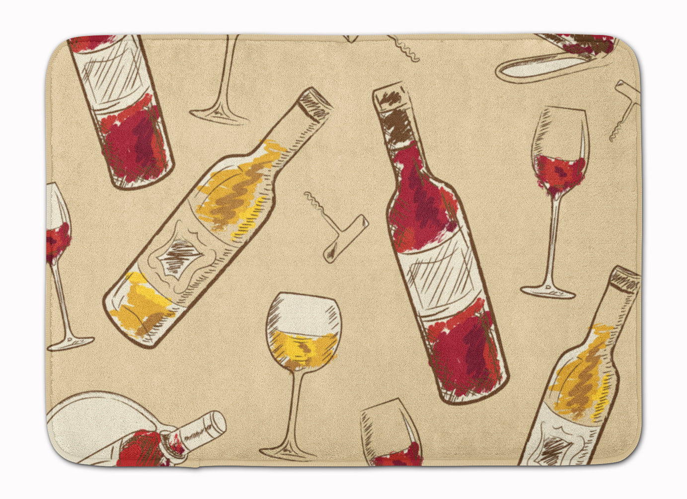 Red and White Wine Machine Washable Memory Foam Mat BB5196RUG - the-store.com