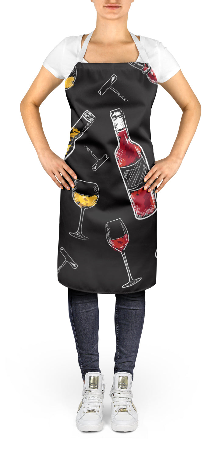 Red and White Wine on Black Apron BB5197APRON  the-store.com.