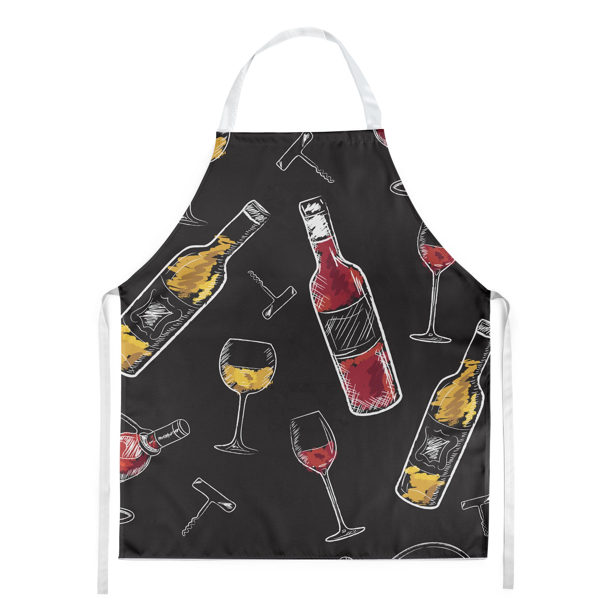 Red and White Wine on Black Apron BB5197APRON
