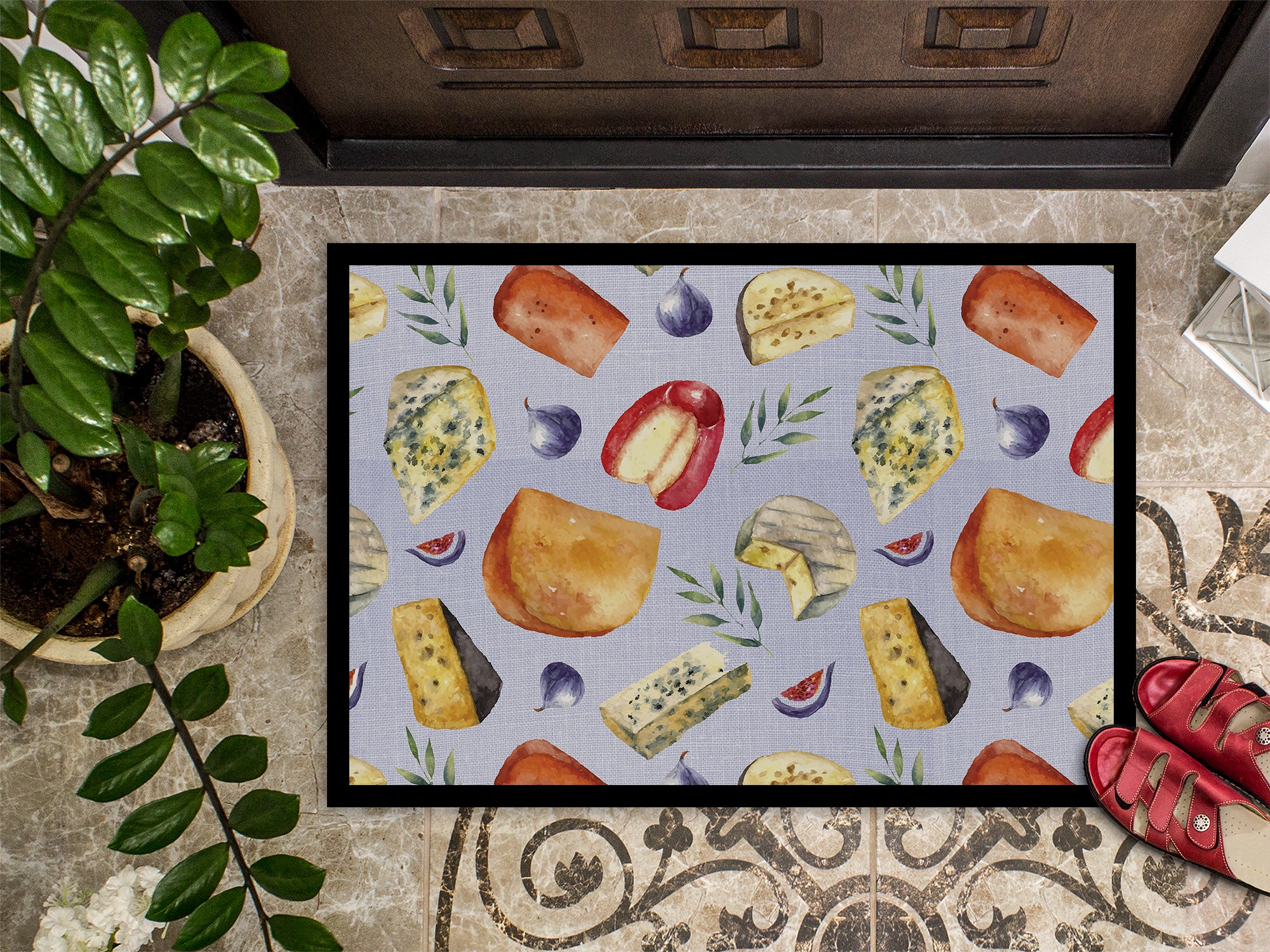 Assortment of Cheeses Indoor or Outdoor Mat 18x27 BB5198MAT - the-store.com