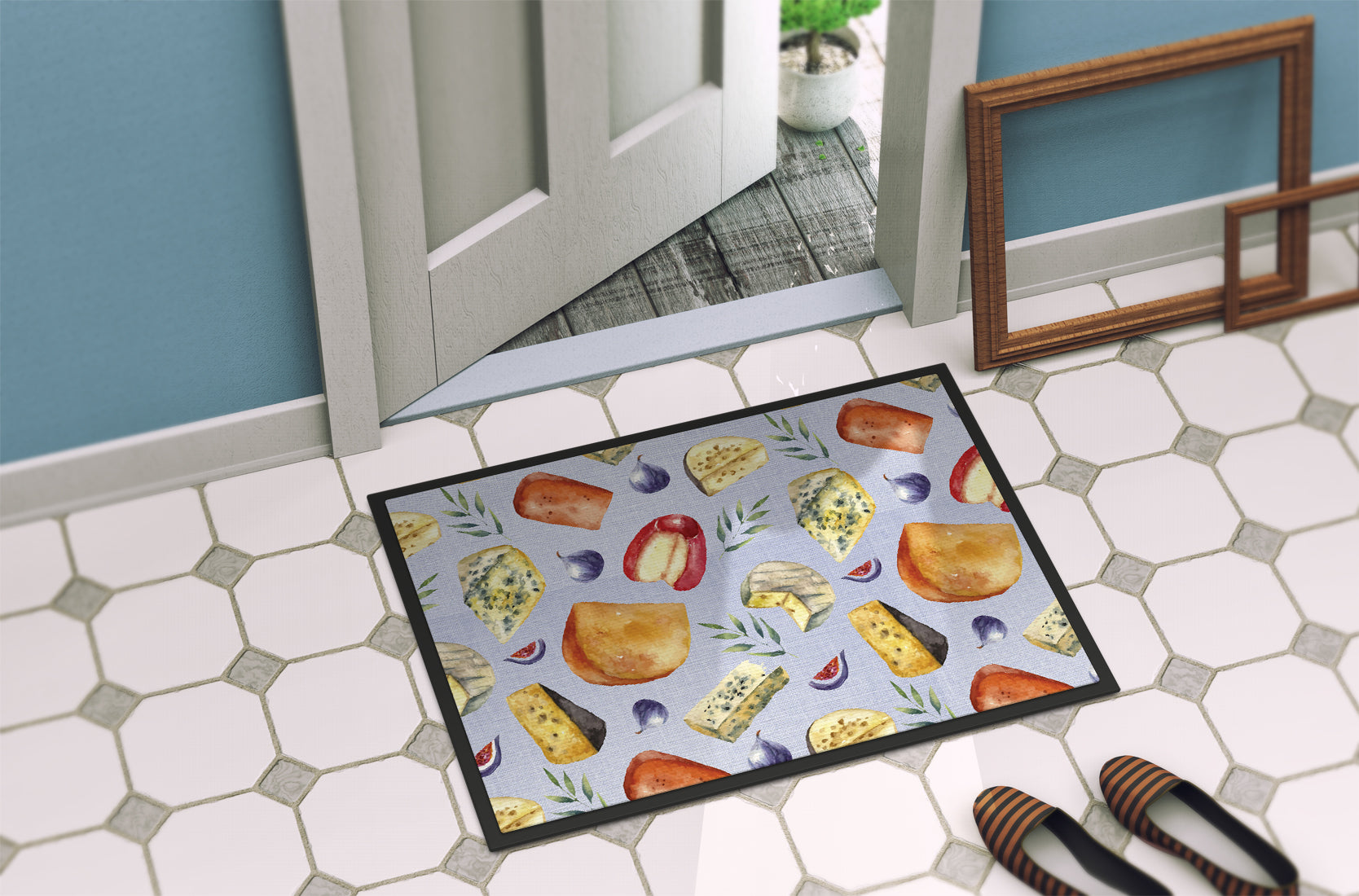Assortment of Cheeses Indoor or Outdoor Mat 18x27 BB5198MAT - the-store.com