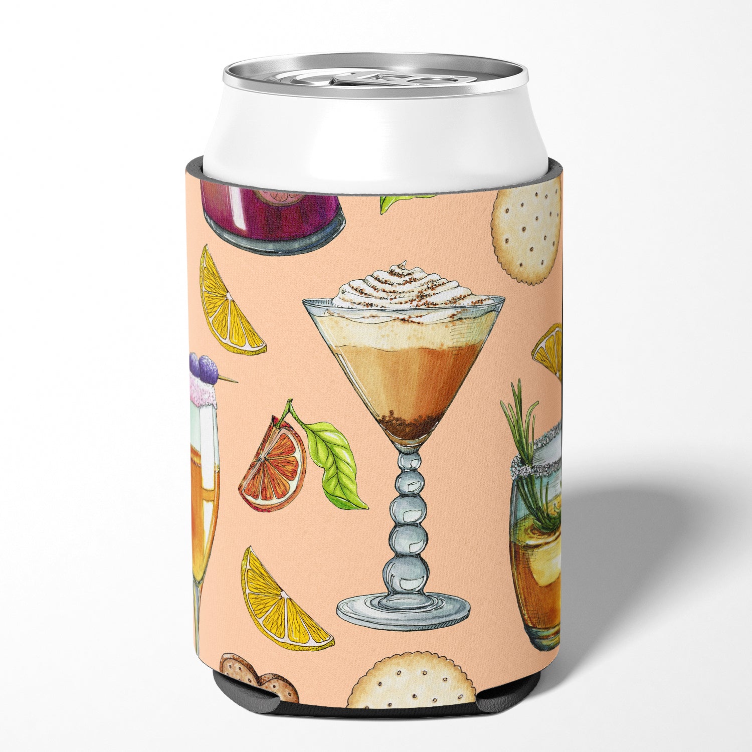 Caroline's Treasures Drinks and Cocktails Peach Can or Bottle Hugger BB5200CC