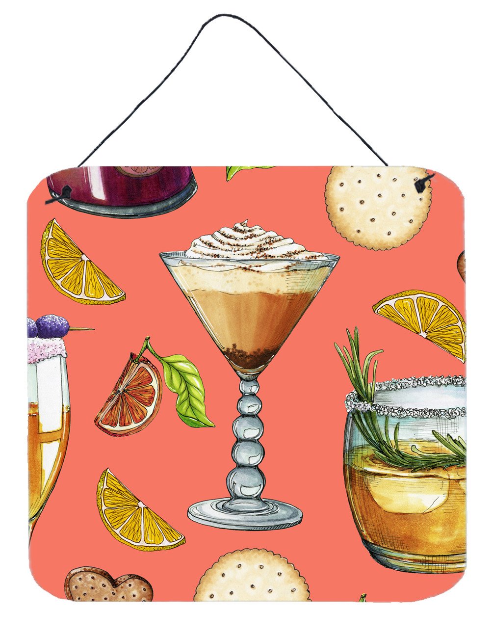 Drinks and Cocktails Salmon Wall or Door Hanging Prints BB5201DS66 by Caroline&#39;s Treasures