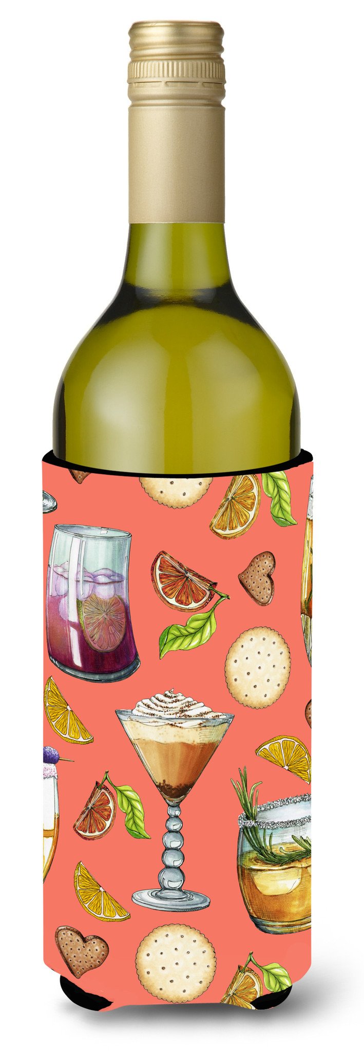 Drinks and Cocktails Salmon Wine Bottle Beverge Insulator Hugger BB5201LITERK by Caroline&#39;s Treasures