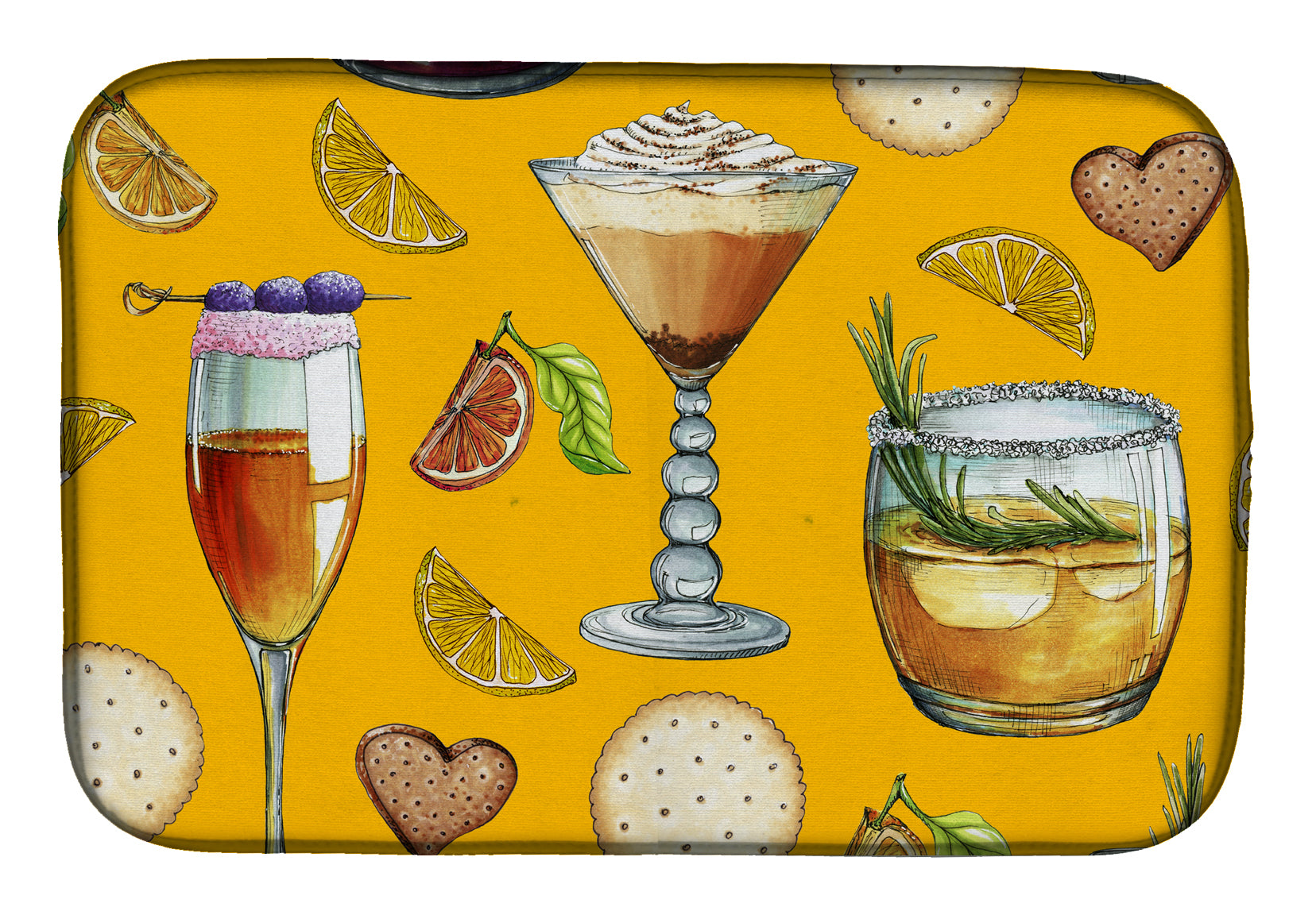 Drinks and Cocktails Gold Dish Drying Mat BB5202DDM  the-store.com.