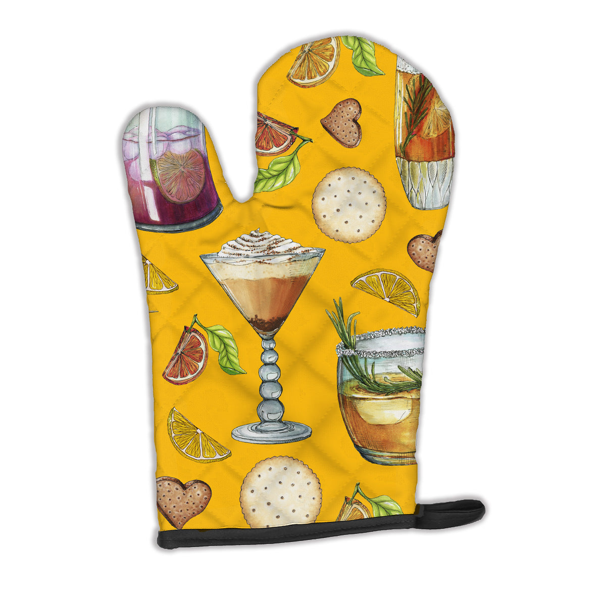 Drinks and Cocktails Gold Oven Mitt BB5202OVMT