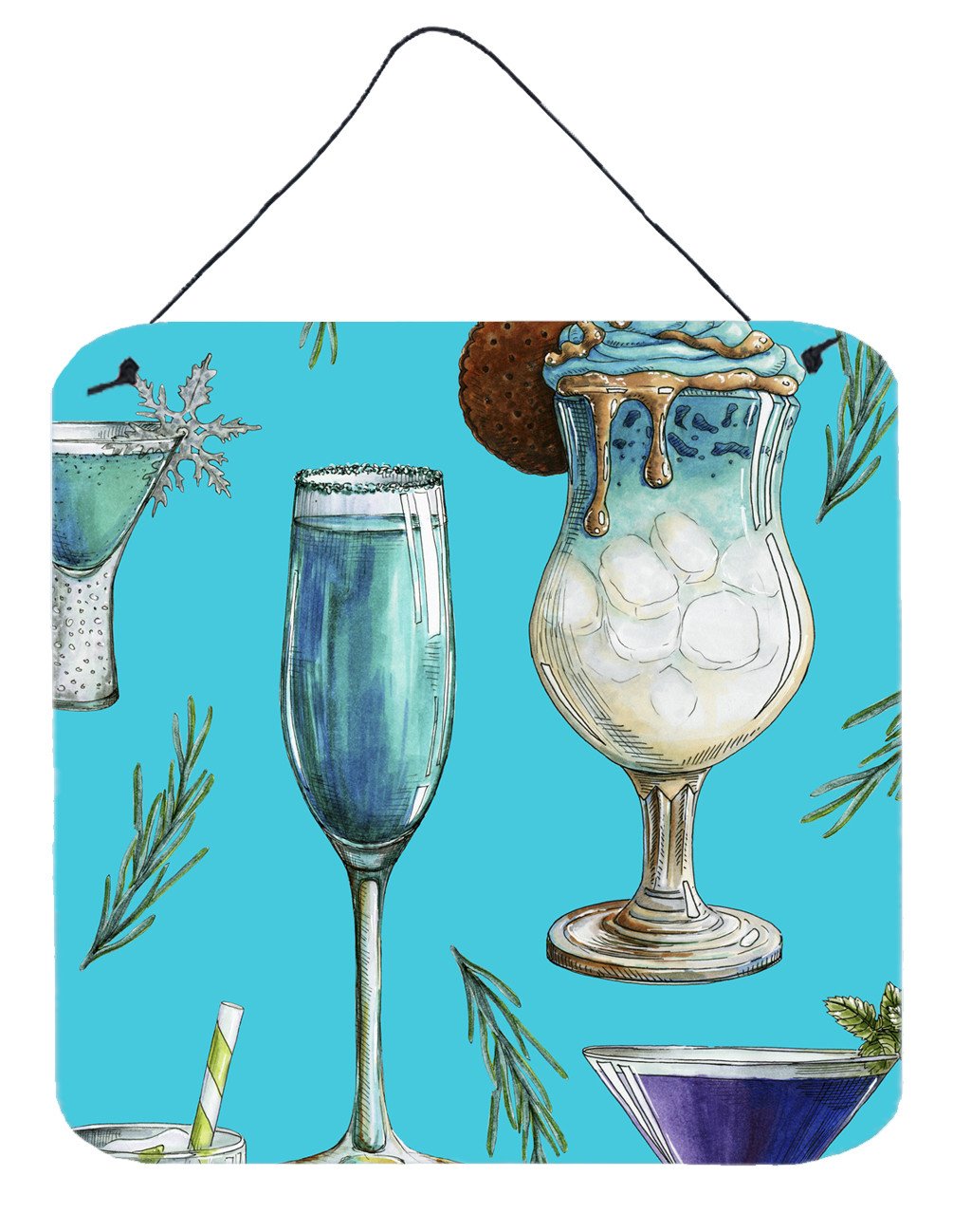 Drinks and Cocktails Blue Wall or Door Hanging Prints BB5203DS66 by Caroline&#39;s Treasures