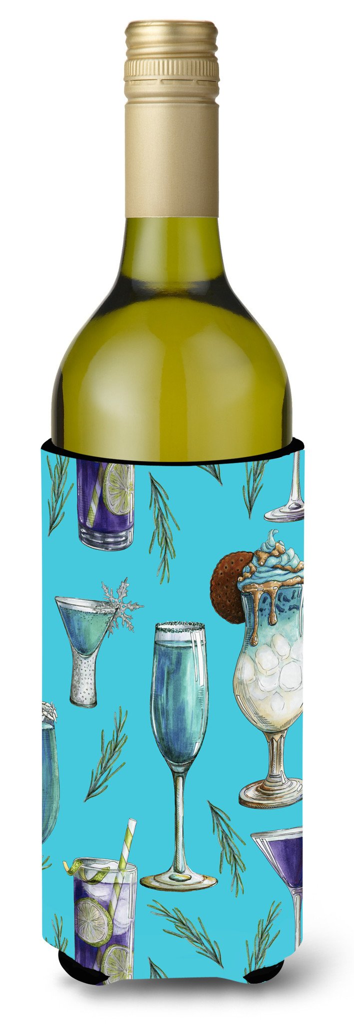 Drinks and Cocktails Blue Wine Bottle Beverge Insulator Hugger BB5203LITERK by Caroline&#39;s Treasures