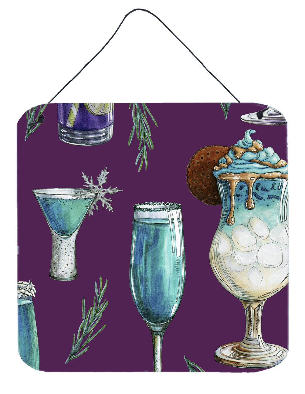 Drinks and Cocktails Purple Wall or Door Hanging Prints BB5204DS66 by Caroline&#39;s Treasures