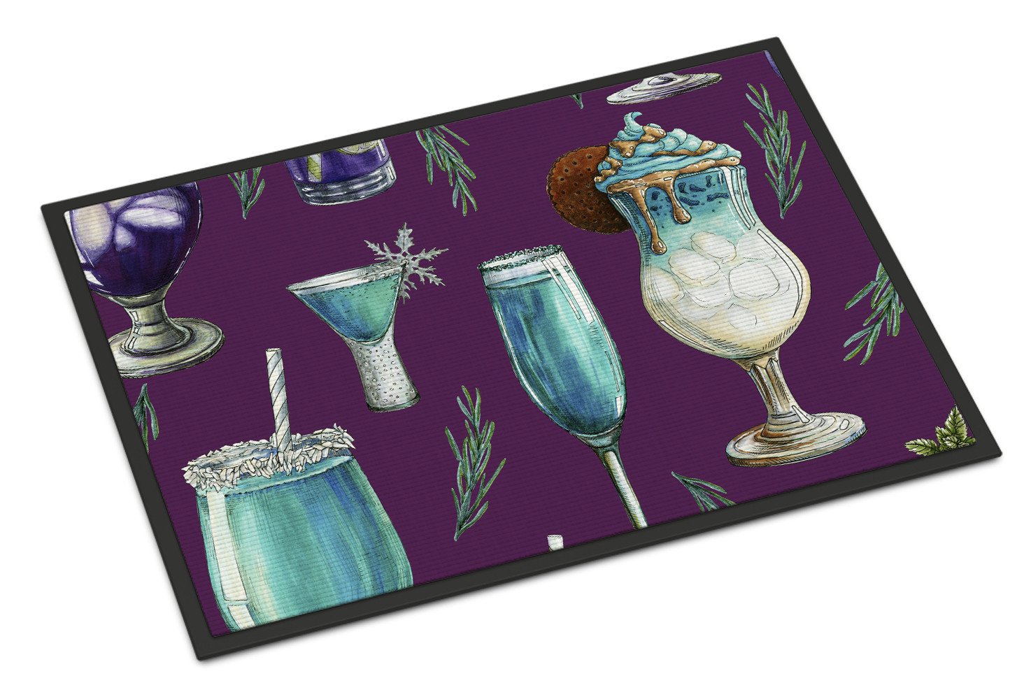 Drinks and Cocktails Purple Indoor or Outdoor Mat 24x36 BB5204JMAT by Caroline's Treasures