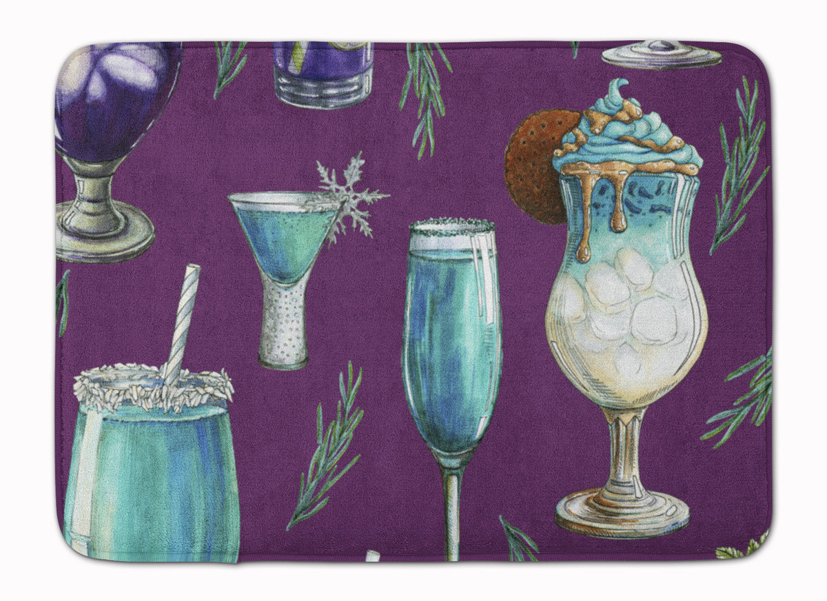Drinks and Cocktails Purple Machine Washable Memory Foam Mat BB5204RUG - the-store.com