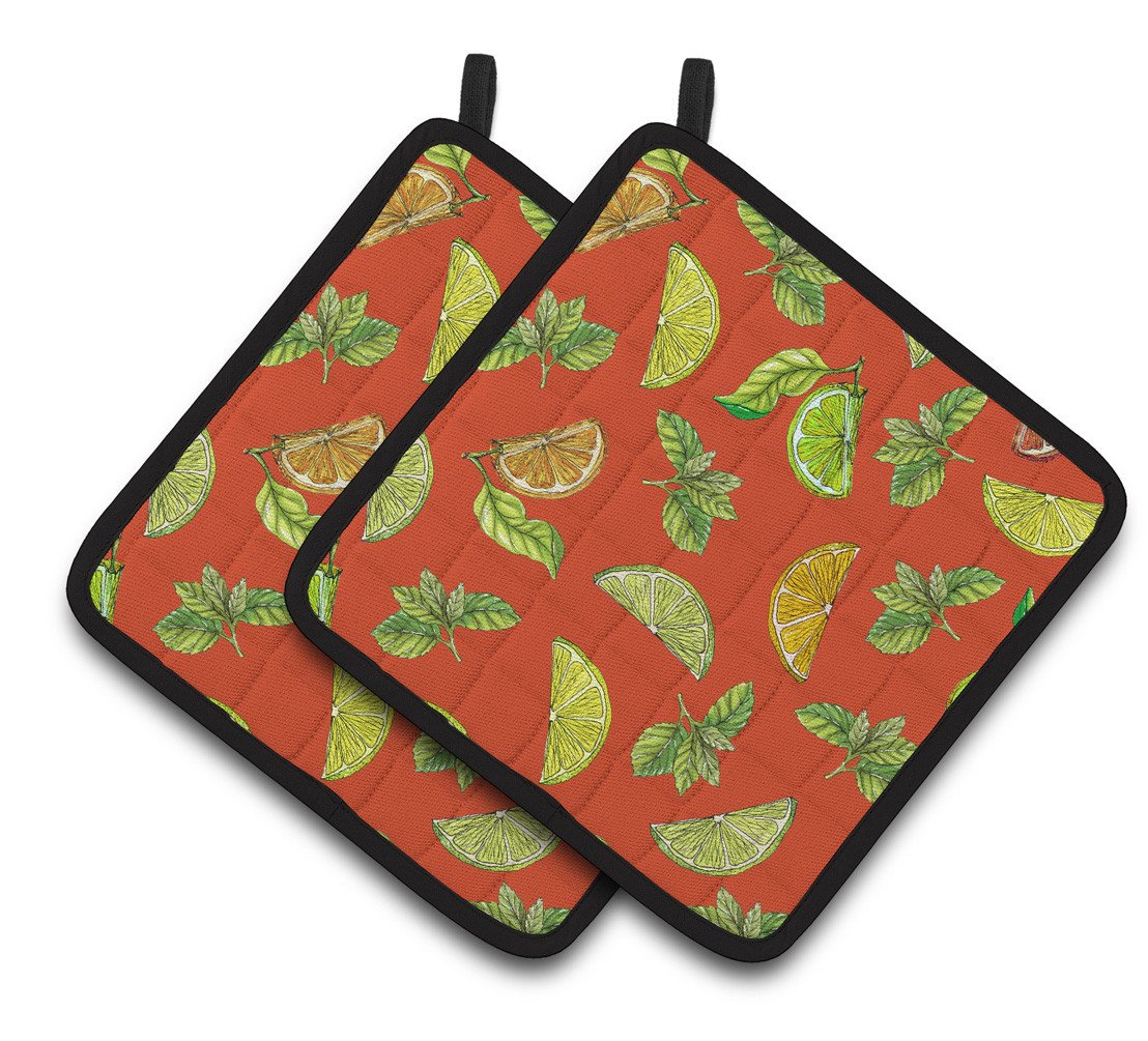 &quot;Lemons, Limes and Oranges Pair of Pot Holders BB5205PTHD&quot; by Caroline&#39;s Treasures