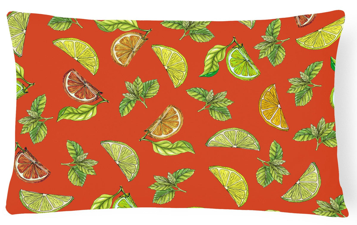 Lemons, Limes and Oranges Canvas Fabric Decorative Pillow BB5205PW1216 by Caroline&#39;s Treasures
