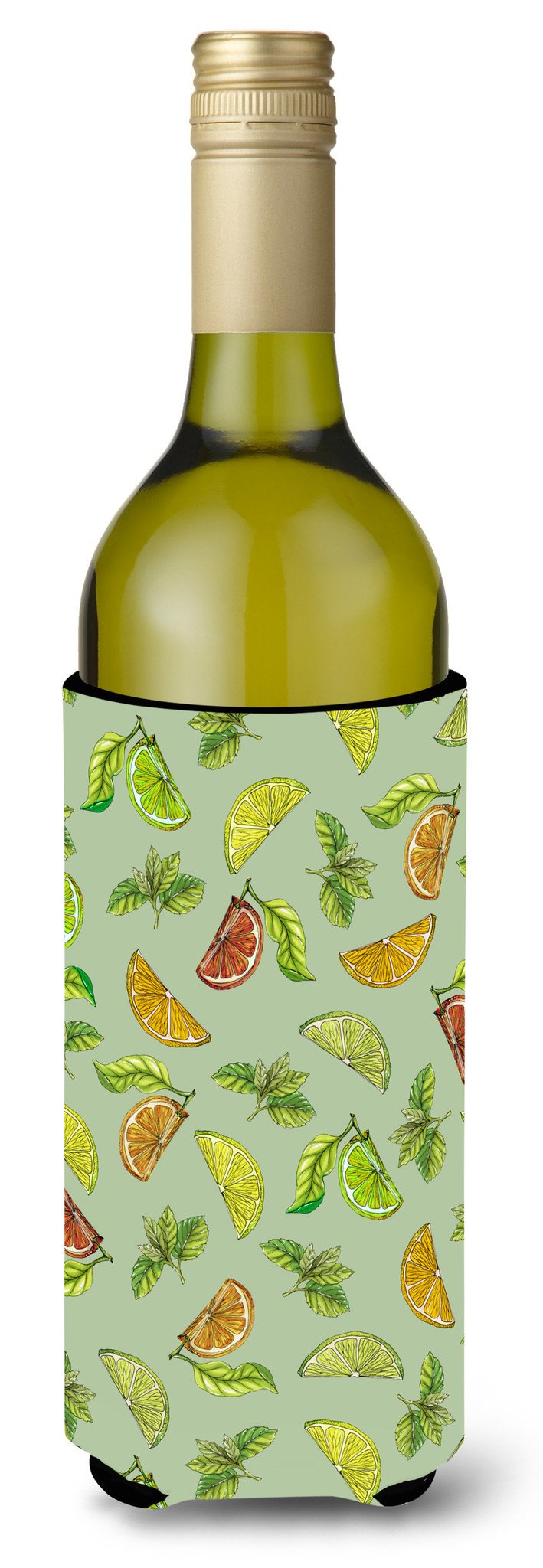 Lemons, Limes and Oranges Wine Bottle Beverge Insulator Hugger BB5206LITERK by Caroline&#39;s Treasures