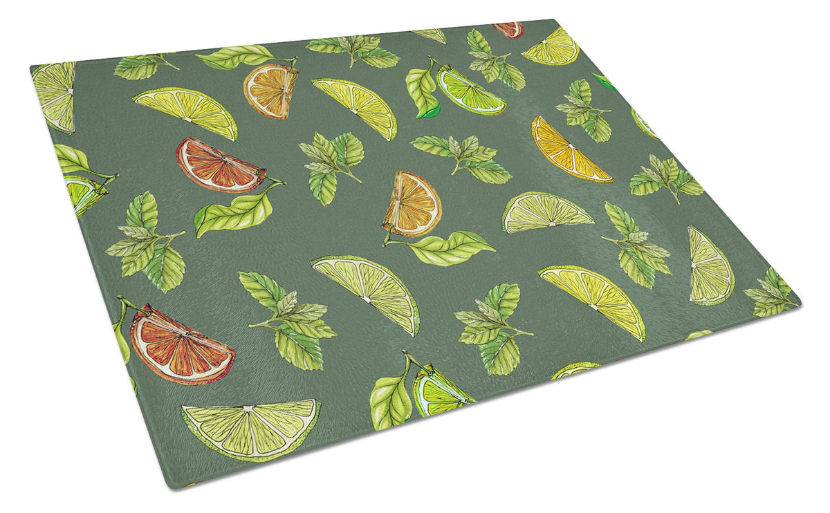 Lemons, Limes and Oranges Glass Cutting Board Large BB5207LCB by Caroline&#39;s Treasures