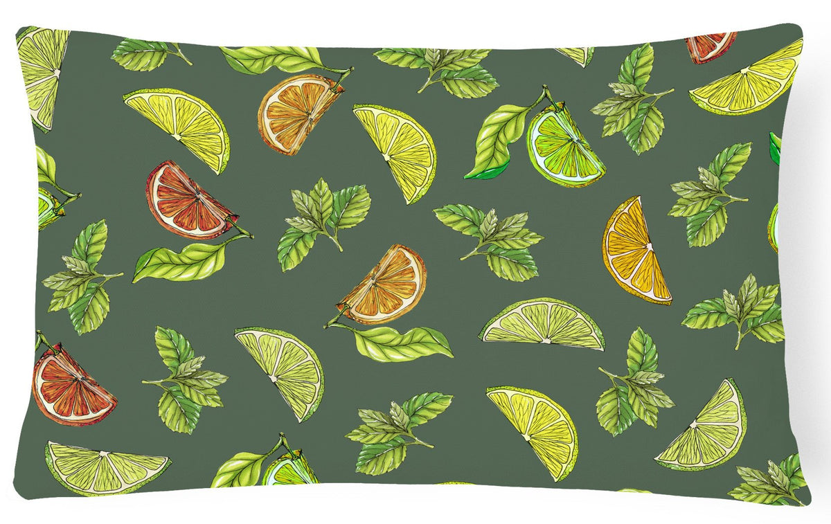 Lemons, Limes and Oranges Canvas Fabric Decorative Pillow BB5207PW1216 by Caroline&#39;s Treasures