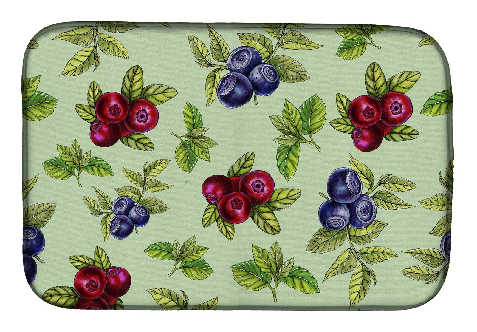 Berries in Green Dish Drying Mat BB5208DDM  the-store.com.